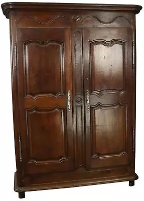 Armoire Antique French Provincial Very Old 1790 Oak Wood Peg Construction Heart  • $4859