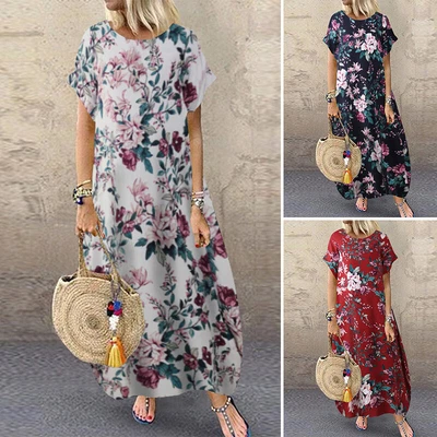 $30.20 • Buy ZANZEA Womens Summer Casual Holiday Oversized Maxi Dress Beach Swing Long Dress