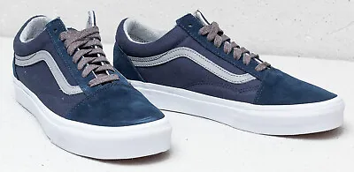 Vans Shoes Old Skool Navy Jersey Lace Dress Blues / Gray Mens Us Size 9 • $70.27