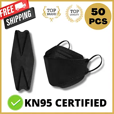 50Pcs KN95 N95 P2 Disposable Face Mask Respirator Protective Masks 4 Layer-Black • $28.88