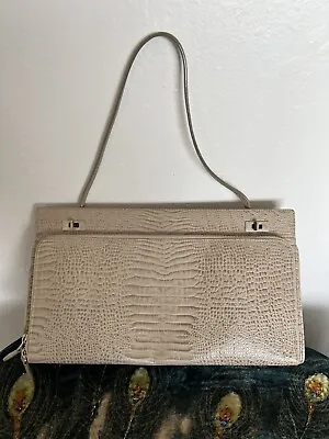 MARLOWE Vintage Crocodile Print  Leather Single Handle Clutch Bag Made In Italy • $120