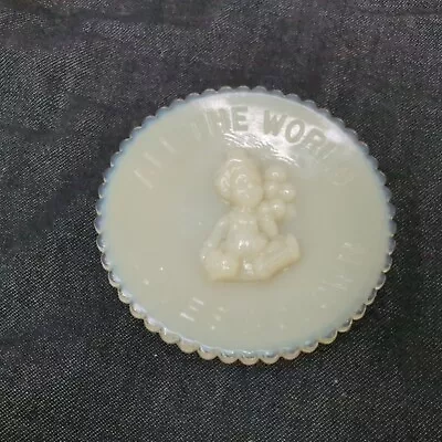 Mosser Glass Balloon Clown Plate  Flip  Fawn Opaque Glass 1981 • $9.99