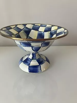 Mackenzie Childs Royal Check Small Compote Enamel Bowl • $115.63