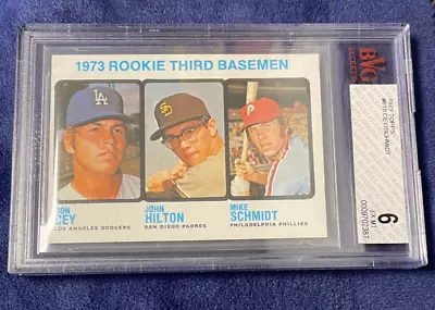 Mike Schmidt 1973 Topps Rookie Card #615 ExMt Graded Beckett BVG 6 W/ Ron Cey RC • $274.99