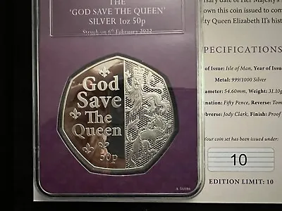 2022 Queen Elizabeth II Platinum Jubilee Isle Of Man Proof #10 Of 10 Issued! • $174.99
