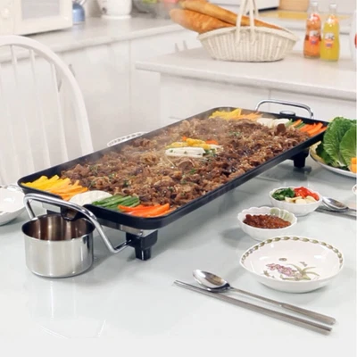 $22.79 • Buy 2000W Electric BBQ Grill Teppanyaki Large Non-stick Hot Plate Griddle Smokeless