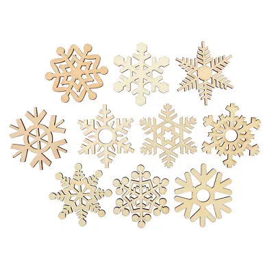 10Pcs Wooden Snowflakes Christmas Tree Hanging Pendant Ornaments Xmas Home Decor • $3.73