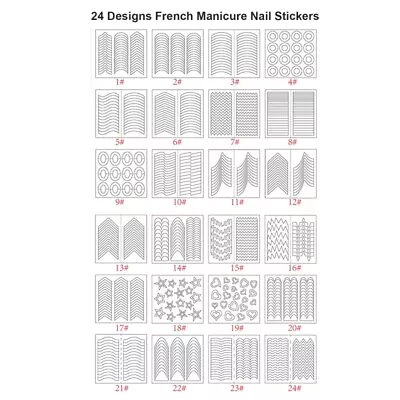 French Manicure Nail Sticker French Nail Tip Guide Manicure Template Stickers • £4.82