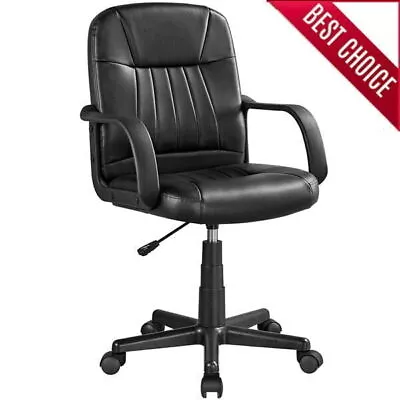 Adjustable Faux Leather Swivel Office Chair Durable Metal Frame 360 ° Rotationa • $67.82