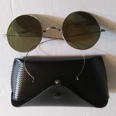 $89.98 • Buy 😎Willson Steampunk /John Lennon Sunglasses Round Green Glass Lenses Wire Frame