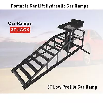 3 T Low Profile Car Service Portable Car Lift Hydraulic Car Ramps Ramps Garage • $99.74