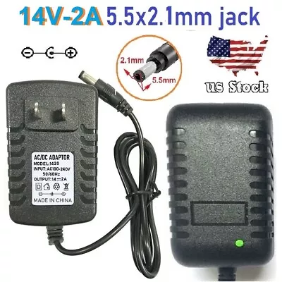 14V 2A 2000mA AC Adapter To DC Power Supply Charger Cord 5.5x2.1mm US Plug • $4.46