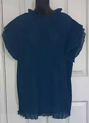 CITY CHIC Ladies  Stretch Shirt Top. Blouse Sz L 20. Teal • $12