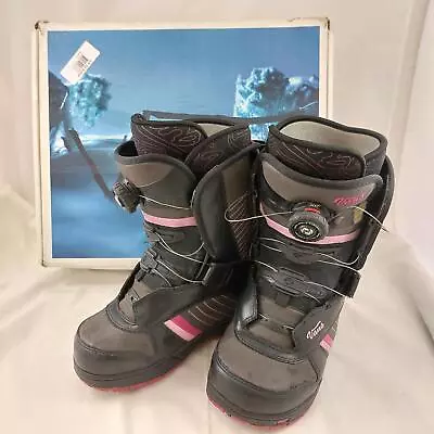 Vans Snowboard Boots Encore UK 4 L Black Pink Womens Boa Lacing System • £35