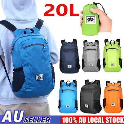20L Lightweight Portable Foldable Backpack Waterproof Backpack Fold Travel Bag • $14.93