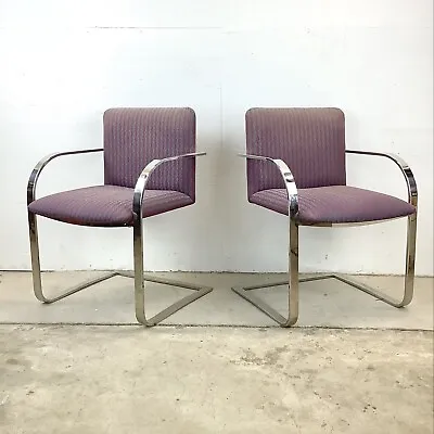 Pair Vintage Cantilever Armchairs After Mies Van Der Rohe • $800