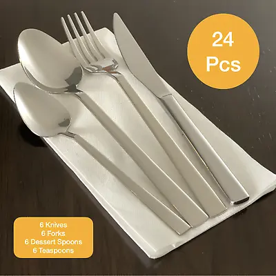 Olinda 24 Pc Premium Cutlery Set - 18/10 Stainless Steel Dishwasher Safe • £19.95