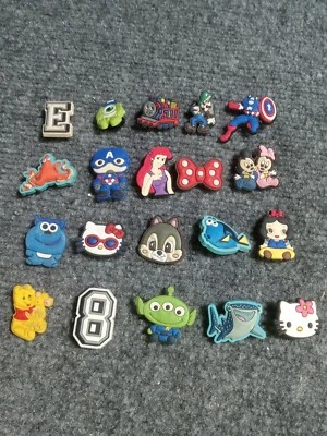 20 Mixed Characters Lot Jibbitz Croc Shoe Charms: Thomas Disney Hello Kitty... • £18.85