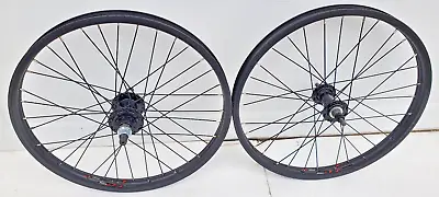 NOS GT 20  BMX Freestyle Bicycle Wheel Set 36H 14mm 3/8  Axles 9T Cassette Haro • $284