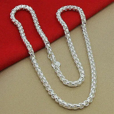 18  Mens Womens 925 Sterling Silver 6mm Smooth  Round Box Link Chain Necklace  • $12.99