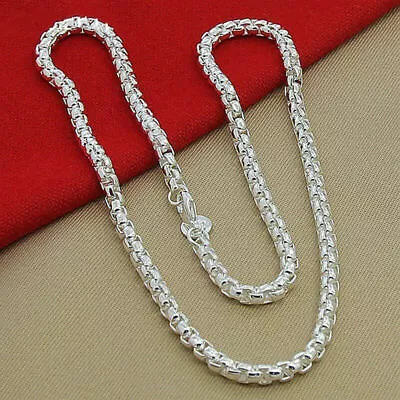 20  Mens Womens 925 Sterling Silver 6mm Smooth  Round Box Link Chain Necklace  • $12.99