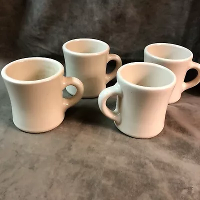 Vintage Victor Porcelain Tan Clay Restaurant Ware Coffee Mug/cup Lot Of 4 • $57