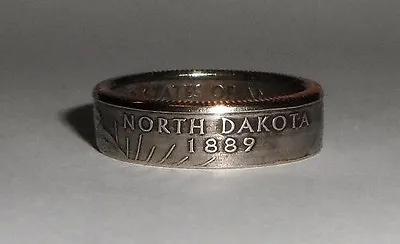  Sealed NORTH DAKOTA US STATE QUARTER Handcrafted Coin Ring Or Pendant Size 4-14 • $14.99