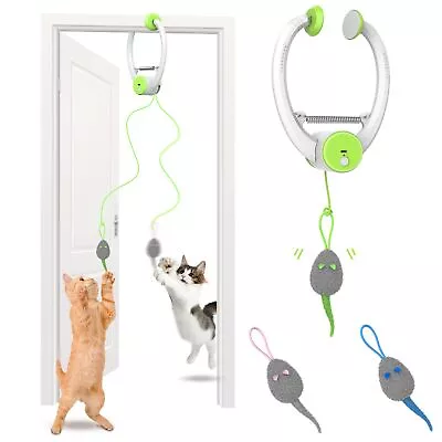 Rechargeable Motion-Activated Cat Toy With Colorful Bouncing Mice Elastic Ro... • $29.77