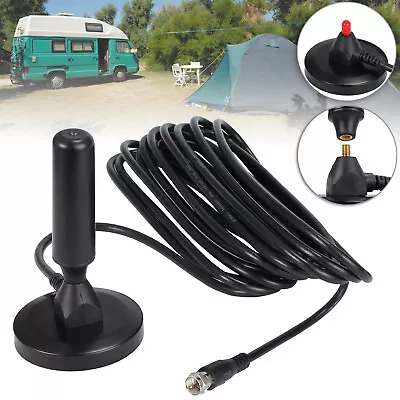 Digital TV Aerial Freeview Antenna Magnetic For Campervan Tent Camping Plug Play • £10.35