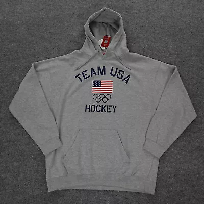 Team USA Hockey Sweater Mens XL Hoodie Gray Pullover Paralympic Olympic Sports • $24.95