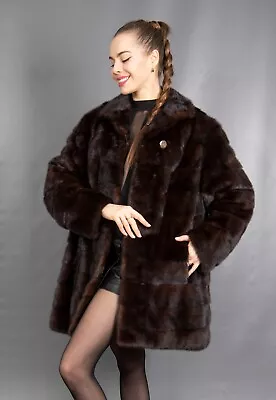 3583 Superior Real Mink Coat Luxury Fur Jacket Beautiful Look Size Xl • $1