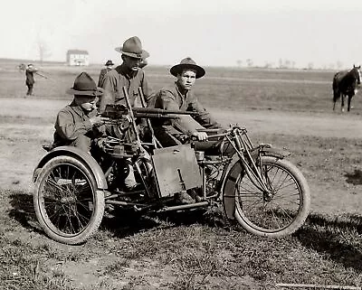 1917 WW1 US Army MOTORCYCLE MACHINE GUN Photo  (180-z ) • $11.33