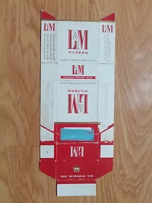 Opened Empty Cigarette Hard Pack--84 Mm-USA-L&M • $1.80