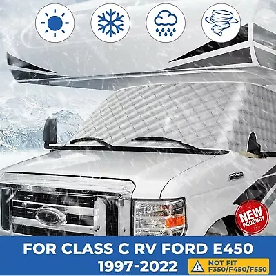 RV Windshield Snow Cover Sunshade For Class C Ford E450 1997-2022 Motorhome • $74.56