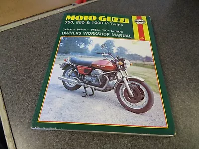 Haynes Owners Workshop Manual Fits: Moto Guzzi 74-78 750 850 & 1000 V-Twins 339 • $26.99