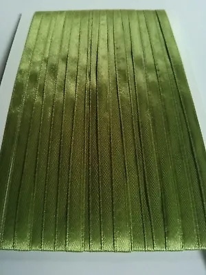 5M 6mm Thin Army Green Satin Ribbon Trim Card Making Scrapbooking Christmas Art • £2.75