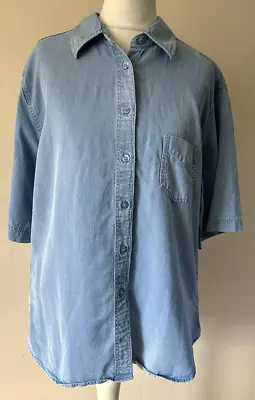 Women's Denim Shirt Size 12 Chambray Vintage • £8.50