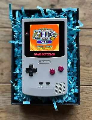 Nintendo Gameboy Colour With Backlit IPS Screen Mod Custom DMG Grey Shell Q5 • £144.99