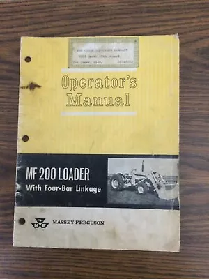 Massey Ferguson Mf 200 Loader Operators Owners Manual  EB28 • $7.95