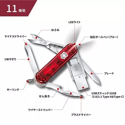 VICTORINOX USB Memory 32GB Knife LED Midnight Manager • $107.92