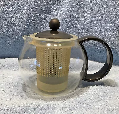 Bodum® Tea Press Infuser 3 Cup Glass Teapot Black Made In Germany • $10.99