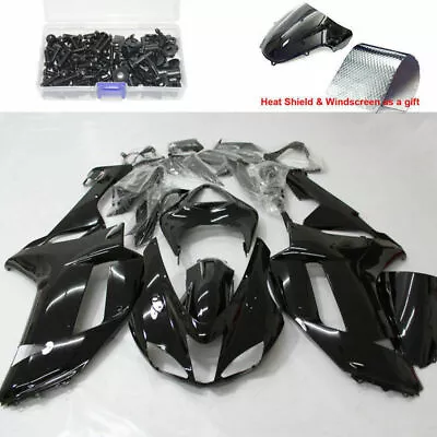 Gloss Black Fairing Kit For Kawasaki Ninja ZX-6R 2007-2008 Bodywork +Bolt Screws • $319.01