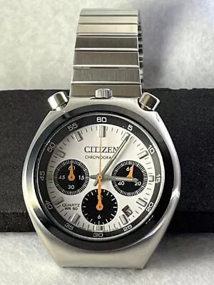 Citizen AN3660-81A Bullhead White Record Label Tsuno Chronograph Watch #33 • $419.12