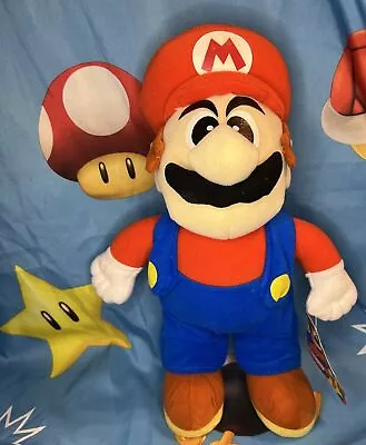 Vintage 2002 Kellytoy Nintendo Super Mario Bros Mario 13” Plush NEW! With TAGS • $74.99