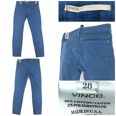 Vince Womens Size 28 (30 In Waist) Glacier Blue Crop Skinny Ankle Tapered Jeans • $42.62