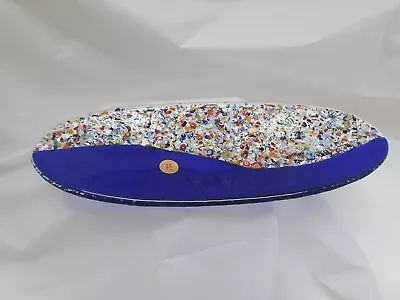 Vintage Murano Millefiori Oval Plate Multicolor Trinket Dish Italy Art Glass • $35