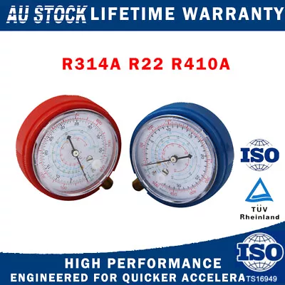 Air Conditioner Low& High Pressure A/C R410A R134A R22 Refrigerant Gauge PSI KPA • $21.99