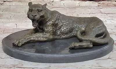 Wildlife Collectible: Milo`s Signed Jaguar Bronze Statue Home Decor Gift Figure • $149