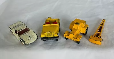 3 Vintage 1960 Matchbox Series Cars - Ford G.T. Jeep Crane • $17.98