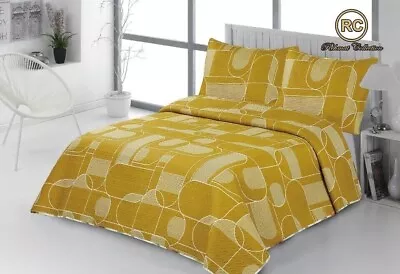 Printed 3 Pieces Quilted Bedspread & QUILTED Pillow-Shams King Size COTTON Throw • £17.99